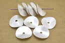 Silver Brushed  Spacers Wavy Heishi Disc Beads For Jewelry Makings