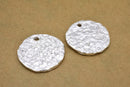 Silver Plated Hammered Flat Stamping Blank Charms