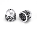 Silver Plated Antique Bali End Caps