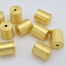 Gold Brushed Barrel Cylinder Drum Beads For Jewelry Makings