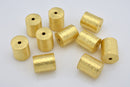 Gold Brushed Barrel Cylinder Drum Beads For Jewelry Makings