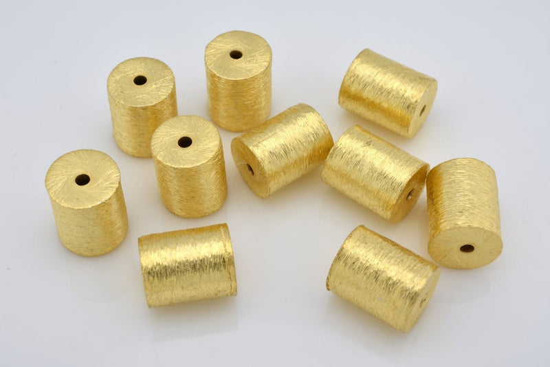 Gold Brushed Barrel Cylinder Drum Spacers Beads For Jewelry Makings