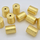Gold Brushed Barrel Cylinder Drum Beads For Jewelry Makings