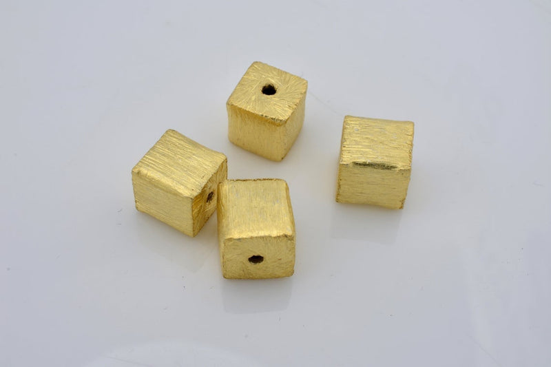 Gold Plated 6mm Cube Box Spacer Beads
