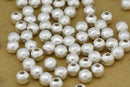 Silver Round Brushed Ball Beads For Jewelry Makings 