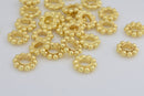 8mm Gold Plated Daisy Heishi Spacer Beads