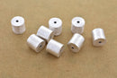 Silver Brushed Barrel Beads For Jewelry Makings