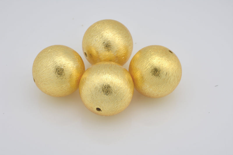 Gold Round Brushed Ball Beads For Jewelry Makings 