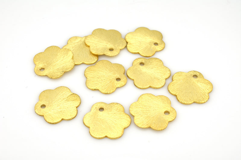Gold Flower Dangle Charms Stamping Blank For Jewelry Makings 