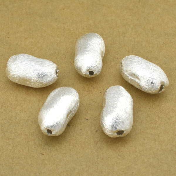 Silver Bean Shapes Nugget Beads For Jewelry Makings 