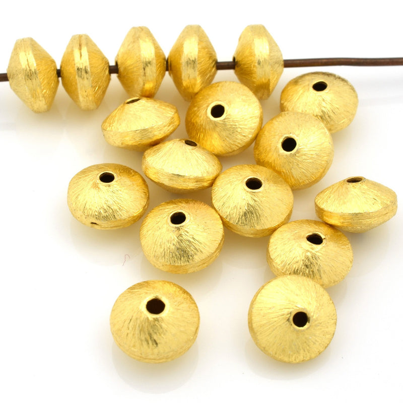 Gold Brushed Bicone Saucer Beads For Jewelry Makings 