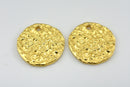 Gold Hammered Circle Pendant Charms For Jewelry Makings 