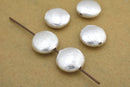 Silver Brushed Saucer Beads For Jewelry Makings 