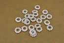 8mm Silver Plated Daisy Heishi Spacer Beads
