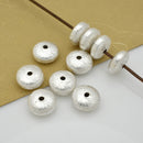 Silver Brushed Saucer Beads For Jewelry Makings 