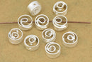 Silver Plated Spiral Spacer Beads - 8mm