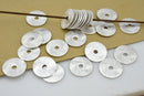 Silver Plated Flat Disc Heishi Spacer Beads - 8mm