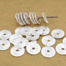 Silver Brushed Flat Spacers Heishi Disc Beads 
