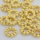 7.5mm Gold Plated Daisy Heishi Spacer Beads