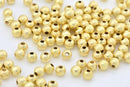 Gold Round Brushed Ball Round Beads For Jewelry Makings 