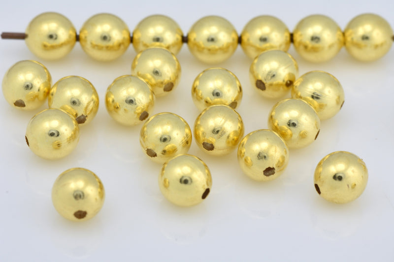 Gold Round Shiny Ball Beads For Jewelry Makings 