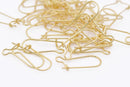 Gold Kidney Ear Wire Ear Hooks Parts For Earring Makings