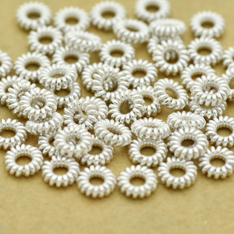 Silver Spring Coil Spacer Beads For Jewelry Makings 