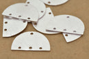 Silver Half Round Half Moon Shaped Connector Charms For Jewelry Makings 