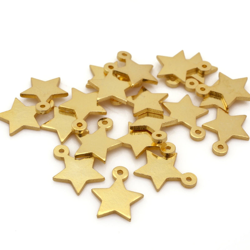 Gold Stars Pendant Charms For Jewelry Makings