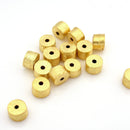 Gold Brushed Barrel Drum Cylinder Beads For Jewelry Makings