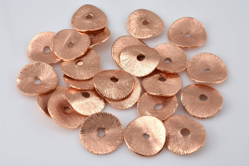 Copper Brushed  Spacers Wavy Heishi Disc Beads For Jewelry Makings