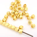 Gold Plated 4mm Faceted Diamond Cut Beads