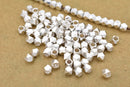 Silver Plated 3mm Faceted Diamond Cut Beads