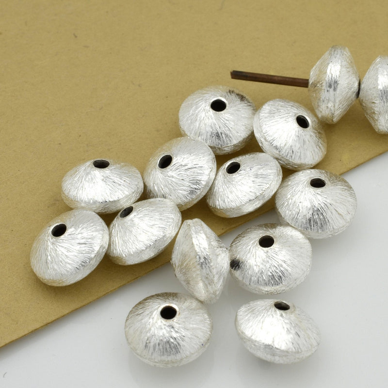 Silver Plated 12mm Bi-cone Saucer Spacer Beads