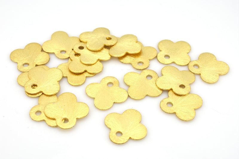 Gold Flower Flat Disc Charms For Jewelry Makings