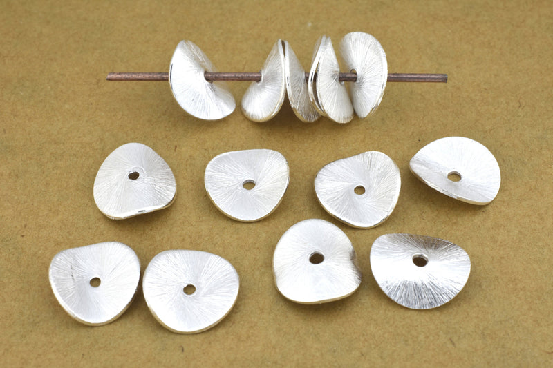 Silver Brushed  Spacers Wavy Heishi Disc Beads For Jewelry Makings