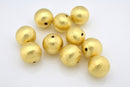 Gold Round Brushed Ball Round Beads For Jewelry Makings 