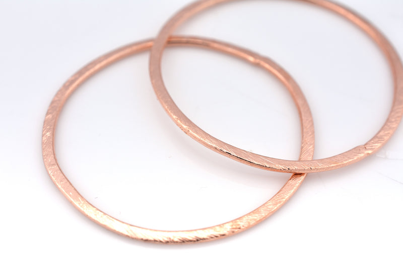 Copper Brushed Earring Connector Links Circle For Jewelry Makings 