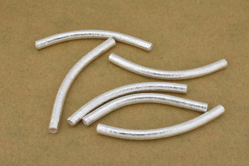 Silver Brushed Tube Pipe Beads For Jewelry Makings