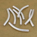 Silver Curved Tube Pipe Beads For Jewelry Makings 