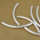 Silver Shiny Curved Tube Pipe Beads For Jewelry Makings 