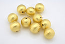 Gold Round Brushed Ball Beads For Jewelry Makings 