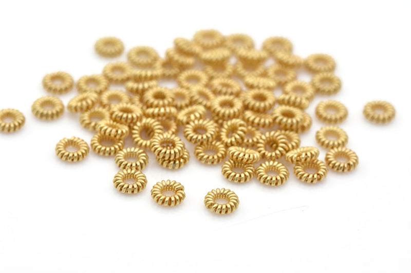 Gold Coil Shaped Spring Beads For Jewelry Makings 