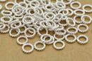 Silver Twisted Closed Jump Rings Connector Links For Jewelry Makings 