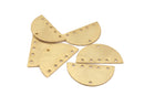 Gold Brushed Half Round Pendant Connector Charms For Jewelry Makings 