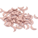 Rose Gold Crescent Moon Pendant Charms For Jewelry Makings 
