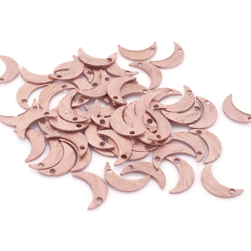 Rose Gold Crescent Moon Pendant Charms For Jewelry Makings 