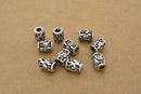 Antique Silver Bali Barrel Beads For Jewelry Makings