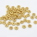 4mm Gold Plated Daisy Heishi Spacer Beads