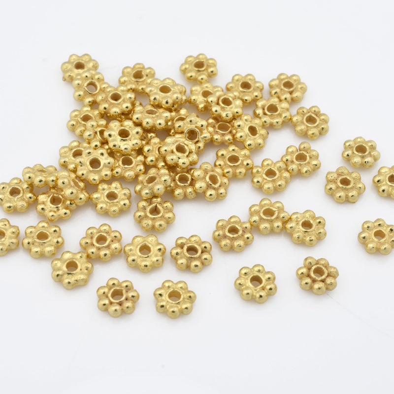 4mm Gold Plated Daisy Heishi Spacer Beads